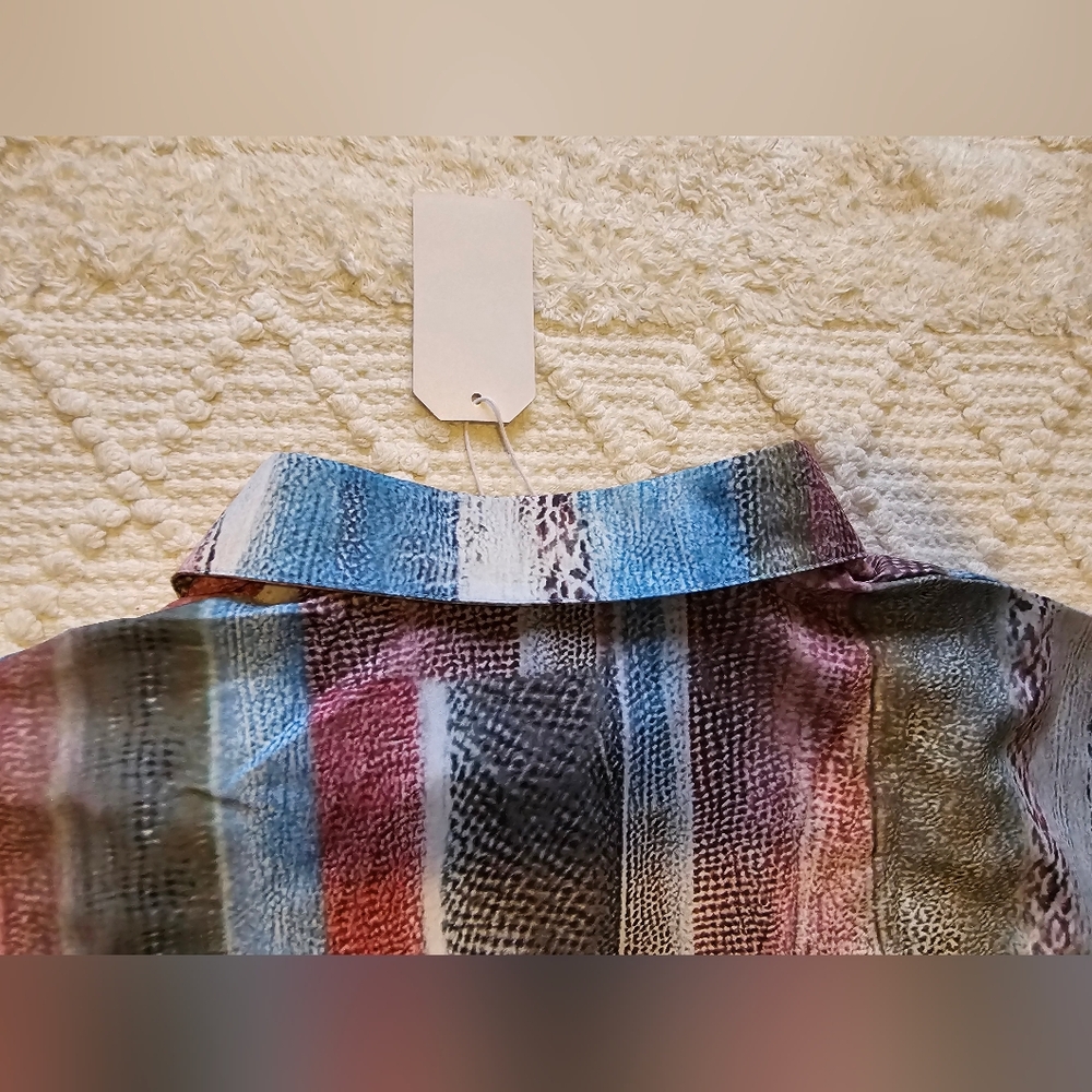 Madewell Multicolor Patchwork Button-Up Shirt Siz… - image 6